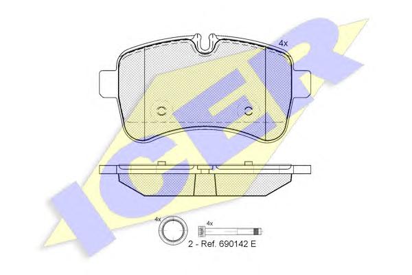 Комплект тормозных колодок, дисковый тормоз ICER