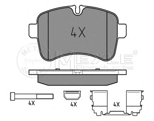 Комплект тормозных колодок, дисковый тормоз MEYLE