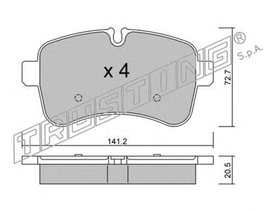 Комплект тормозных колодок, дисковый тормоз TRUSTING 7270