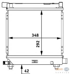 Радиатор, охлаждение двигателя HELLA 8MK376710634