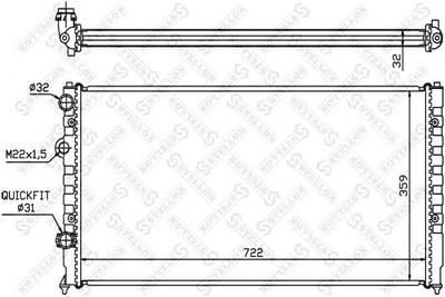 Радиатор, охлаждение двигателя STELLOX 1025073SX