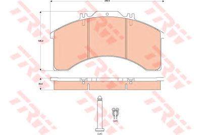 Комплект тормозных колодок, дисковый тормоз TRW