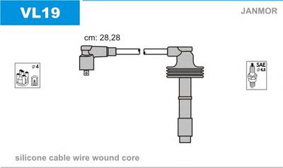 Комплект проводов зажигания JANMOR VL19