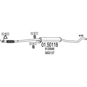 Средний глушитель выхлопных газов MTS 0150118