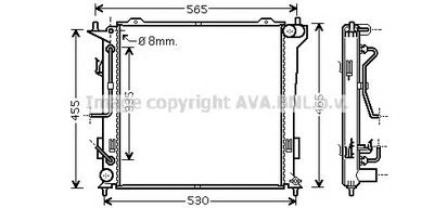 Радиатор, охлаждение двигателя AVA QUALITY COOLING HY2182