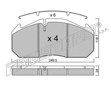 Комплект тормозных колодок, дисковый тормоз TRUSTING 6020