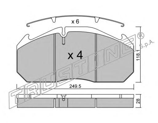 Комплект тормозных колодок, дисковый тормоз TRUSTING