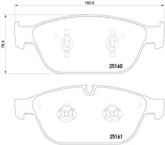 Комплект тормозных колодок, дисковый тормоз HELLA 8DB355016021
