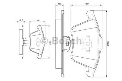 Комплект тормозных колодок, дисковый тормоз BOSCH 0986494077