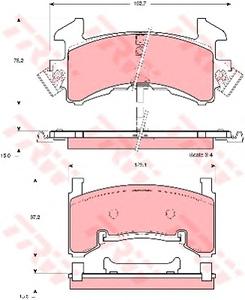 Комплект тормозных колодок, дисковый тормоз TRW GDB1272
