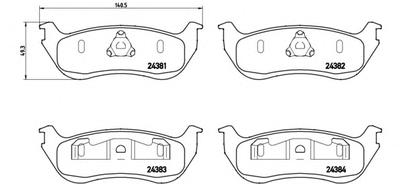 Комплект тормозных колодок, дисковый тормоз BREMBO P24 068