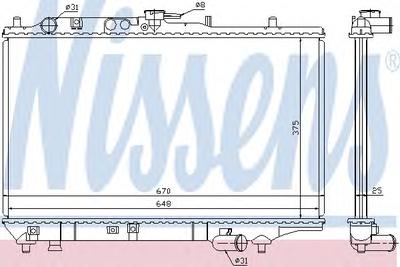 Радиатор, охлаждение двигателя NISSENS 63390
