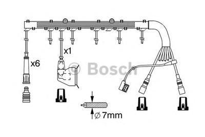 Комплект проводов зажигания BOSCH 0 986 356 362