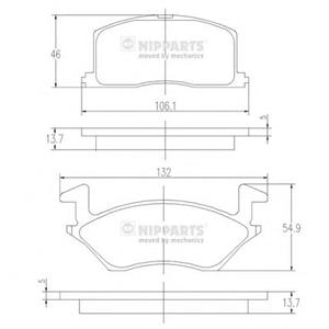 Комплект тормозных колодок, дисковый тормоз NIPPARTS J3602057