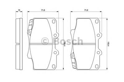 Комплект тормозных колодок, дисковый тормоз BOSCH 0986424134