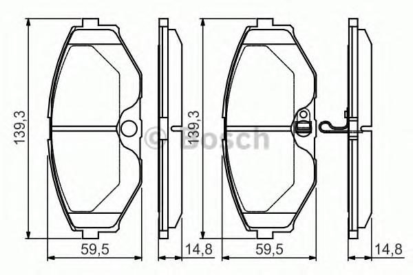 Комплект тормозных колодок, дисковый тормоз BOSCH