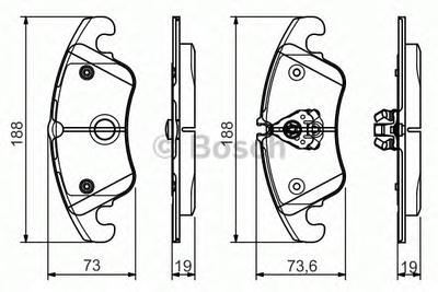 Комплект тормозных колодок, дисковый тормоз BOSCH 0986495110