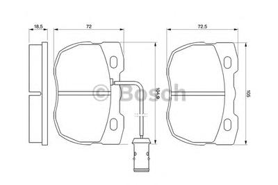 Комплект тормозных колодок, дисковый тормоз BOSCH 0986424287