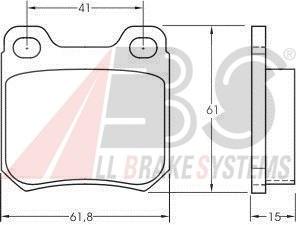 Комплект тормозных колодок, дисковый тормоз A.B.S.