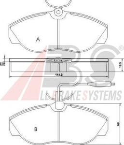 Комплект тормозных колодок, дисковый тормоз A.B.S. 36883