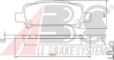 Комплект тормозных колодок, дисковый тормоз A.B.S. 37164