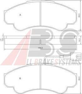 Комплект тормозных колодок, дисковый тормоз A.B.S. 37332