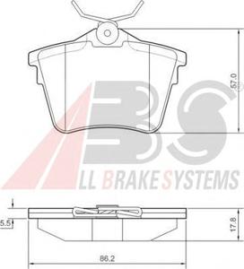 Комплект тормозных колодок, дисковый тормоз A.B.S. 37466