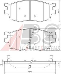 Комплект тормозных колодок, дисковый тормоз A.B.S. 37520