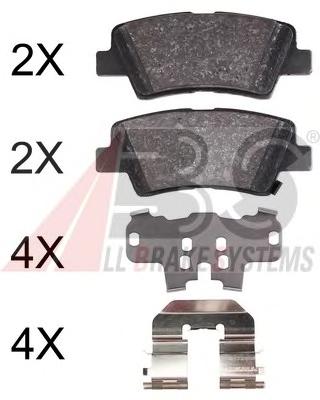 Комплект тормозных колодок, дисковый тормоз A.B.S.