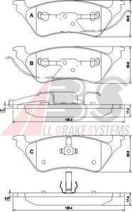 Комплект тормозных колодок, дисковый тормоз A.B.S. 38858