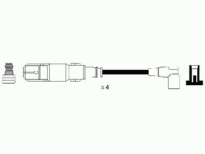 Комплект проводов зажигания NGK RC-BW235