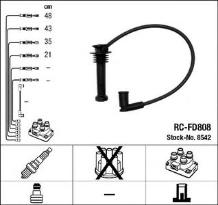 Комплект проводов зажигания NGK RC-FD808