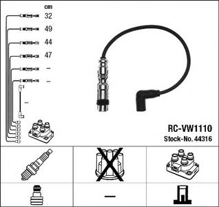 Комплект проводов зажигания NGK RC-VW1110