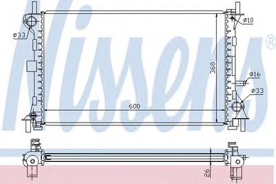 Радиатор, охлаждение двигателя NISSENS 62052