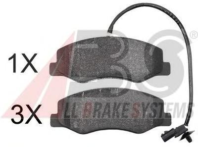 Комплект тормозных колодок, дисковый тормоз A.B.S.