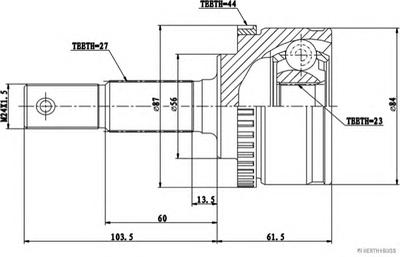 Шарнирный комплект, приводной вал HERTH+BUSS JAKOPARTS