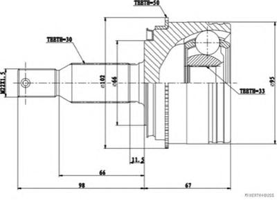 Шарнирный комплект, приводной вал HERTH+BUSS JAKOPARTS
