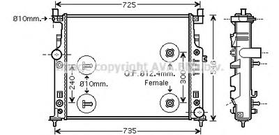 Радиатор, охлаждение двигателя AVA QUALITY COOLING MSA2436