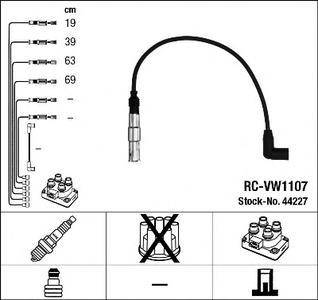 Комплект проводов зажигания NGK RC-VW1107