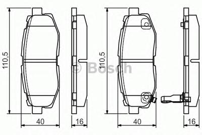 Комплект тормозных колодок, дисковый тормоз BOSCH 0986495135