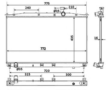Радиатор, охлаждение двигателя NRF 53942