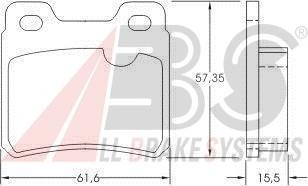 Комплект тормозных колодок, дисковый тормоз A.B.S.