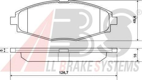 Комплект тормозных колодок, дисковый тормоз A.B.S.