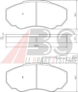 Комплект тормозных колодок, дисковый тормоз A.B.S. 37331
