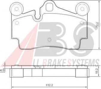 Комплект тормозных колодок, дисковый тормоз A.B.S. 37365