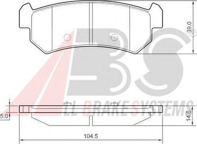 Комплект тормозных колодок, дисковый тормоз A.B.S. 37461