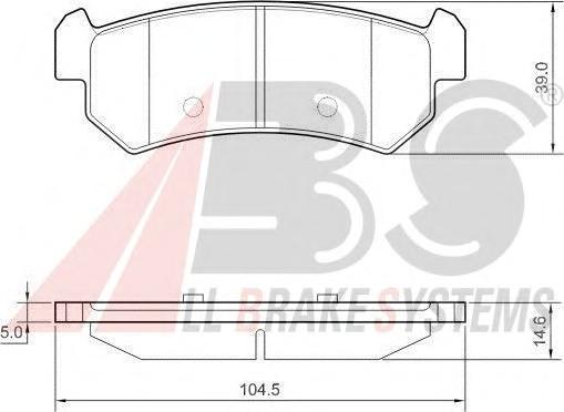 Комплект тормозных колодок, дисковый тормоз A.B.S.