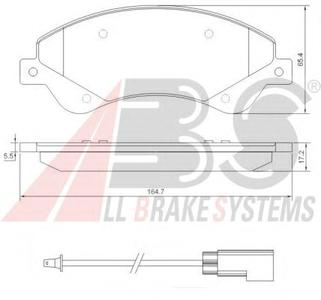 Комплект тормозных колодок, дисковый тормоз A.B.S. 37559