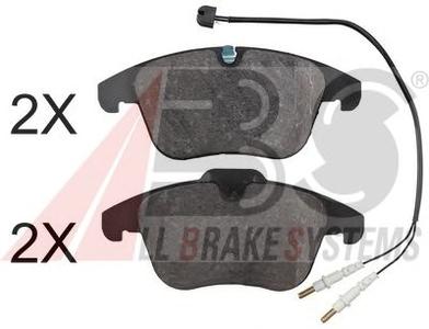 Комплект тормозных колодок, дисковый тормоз A.B.S. 37655