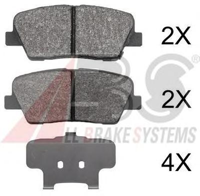 Комплект тормозных колодок, дисковый тормоз A.B.S.